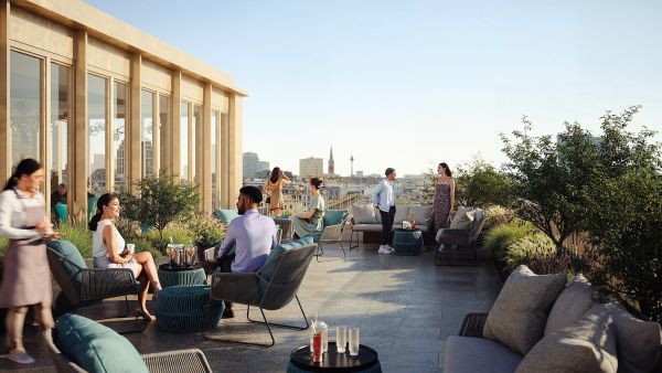 Projektentwicklung_Tonhallenstraße_Querformat_AltShift_Visualisierung Dachterrasse